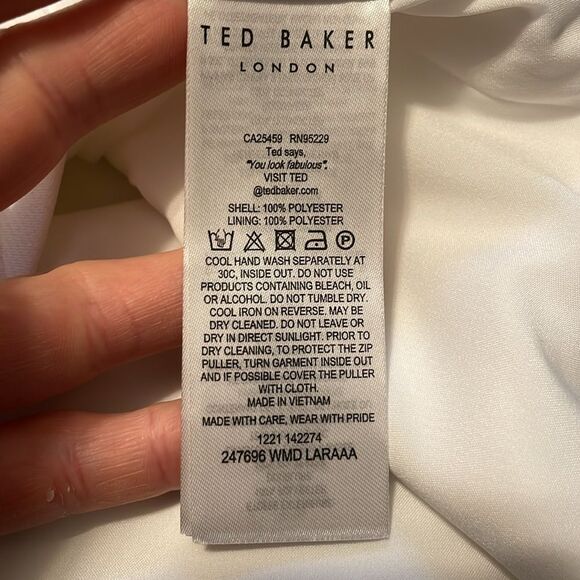 Ted Baker Laraaa Mock Wrap Tiered Mini Dress in White - Picture 8 of 9